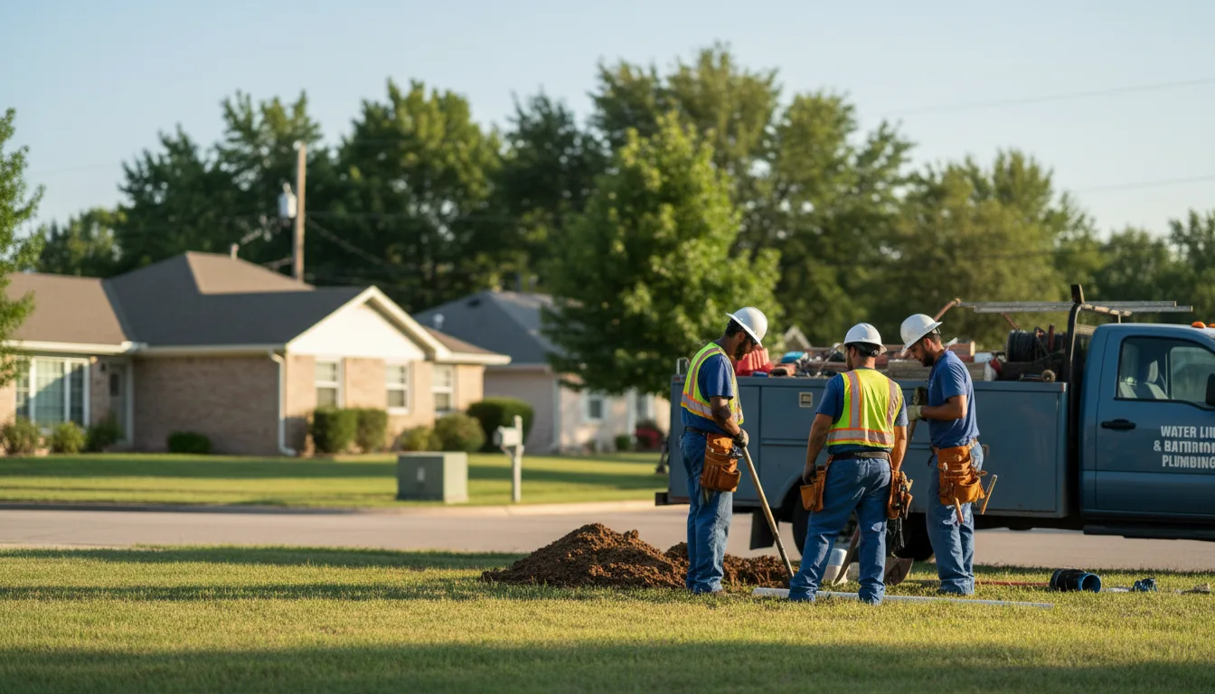 Residential water line and bathroom plumbing service in Jarales, NM